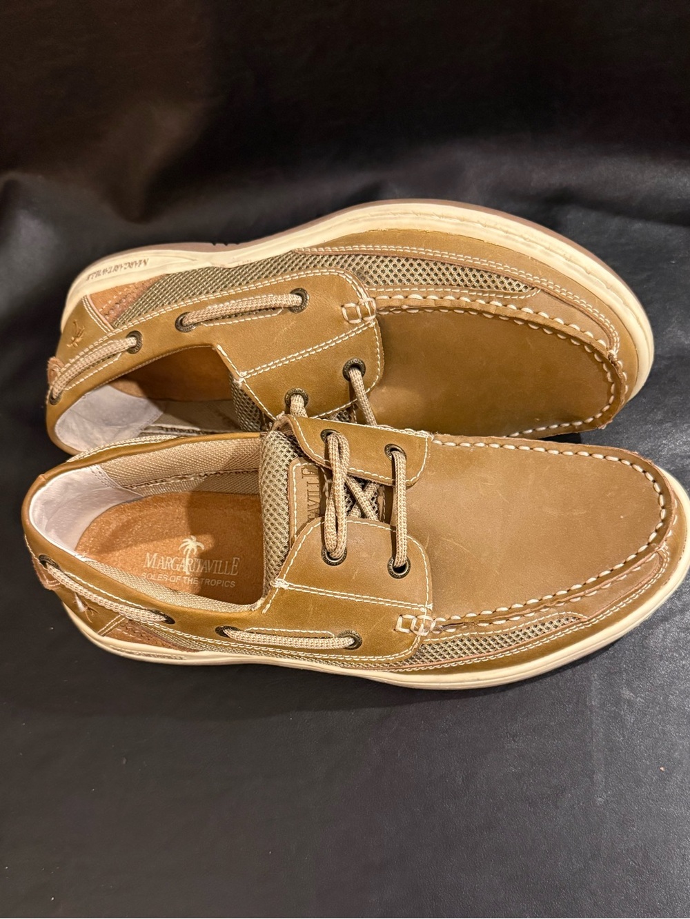 Margaritaville Anchor Leather Men's Size 9.5 Nautical Style Boat Shoes